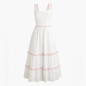 J.Crew Scalloped-trim midi dress size P10 NWT